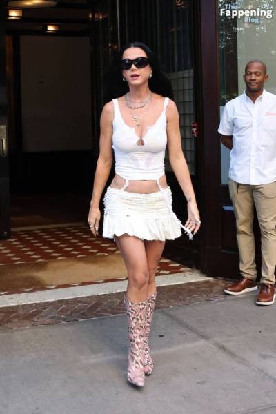 Katy Perry Displays Her Sexy Figure in a White Outfit (70 Photos) on fanspics.net