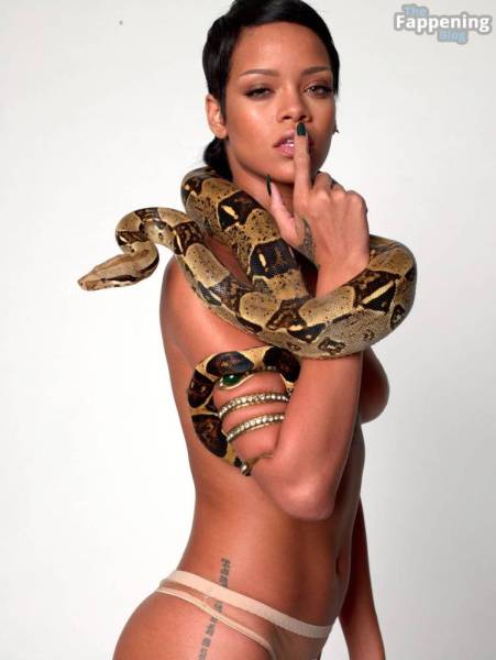 Rihanna Strips Sexy & Topless – GQ 2013 (67 Outtake Photos) on fanspics.net